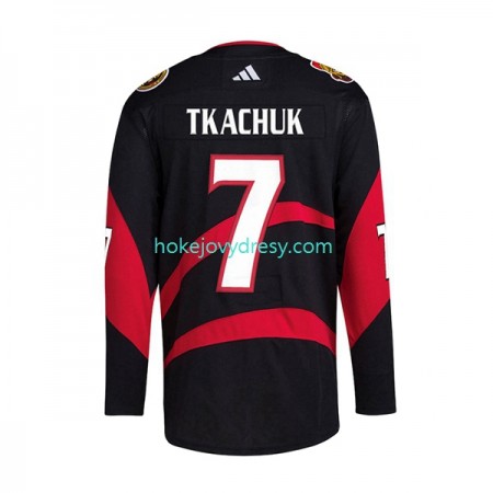 Pánské Hokejový Dres Ottawa Senators Tkachuk 7 Adidas 2022-2023 Reverse Retro Černá Authentic